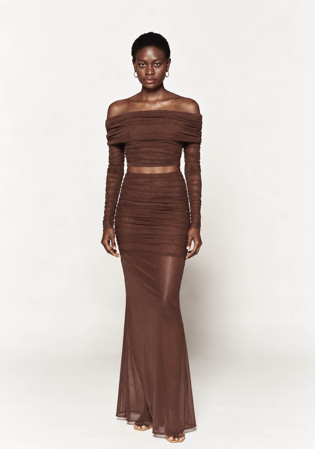 Eterea Co-ord con maniche removibili cioccolato